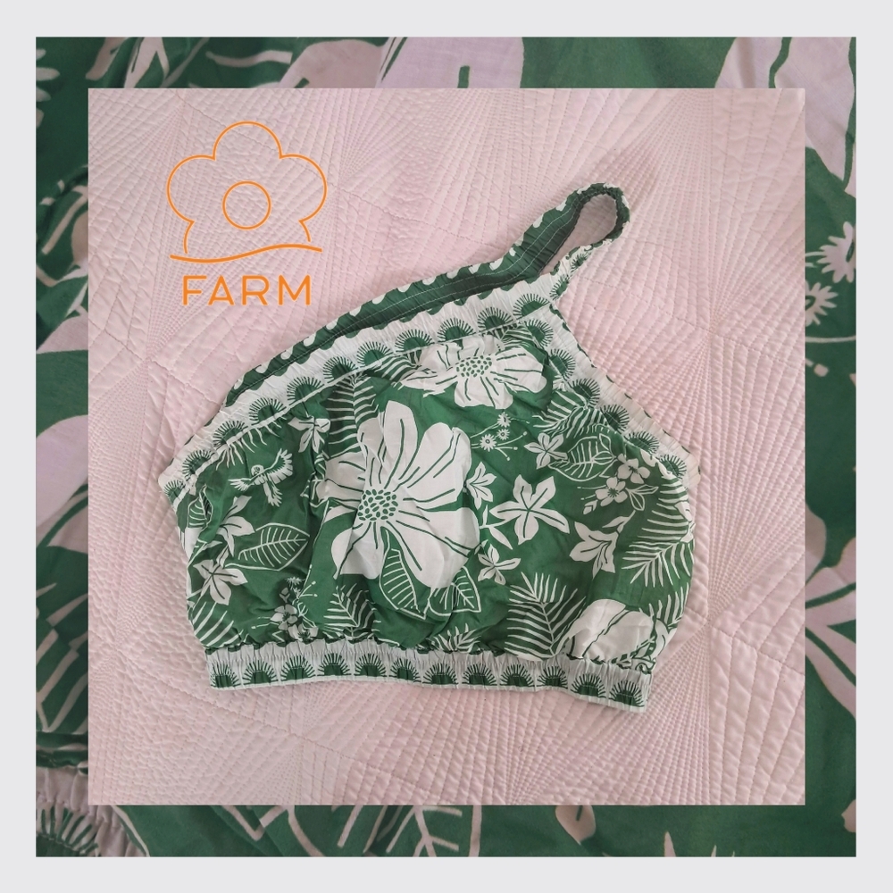 Farm Rio One Shoulder Macaw Print Blouse